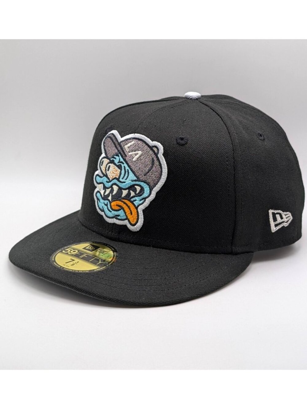 Chamucos Studios Hat Club x New Era LA Fink Size 7 3/8 Fitted Black 59fifty